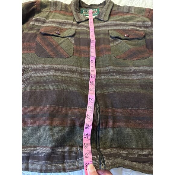 VTG Rugged Outfitters Country Mens XL Plaid Chore Jacket 100% Cotton Zip Rustic - Picture 13 of 16